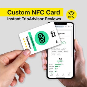 Niestandardowa karta NFC TripAdvisor Review Cards, Tap Review Card, Increase Reviews, Personalizowana wizytówka, Karty drukowane, Wizytówka
