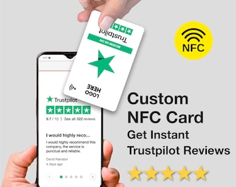 Custom NFC-kaart Trustpilot-beoordelingskaarten, tik op beoordelingskaart, verhoog beoordelingen, gepersonaliseerd visitekaartje, bedrukte kaarten, visitekaartje