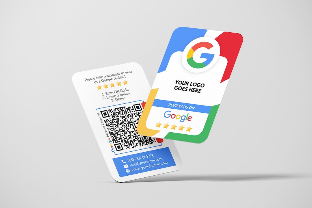 Business Card QR Code Google Review, Feedback Cards, Custom Business