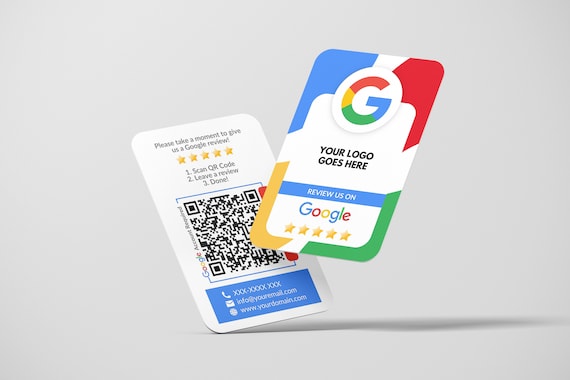 Business Card QR Code Google Review, Feedback Cards, Custom