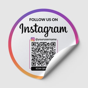Adesivi per finestre con codice QR, adesivi con codice QR di Instagram, adesivi personalizzati, adesivi stampati, adesivi circolari, adesivi per clienti, adesivi Google