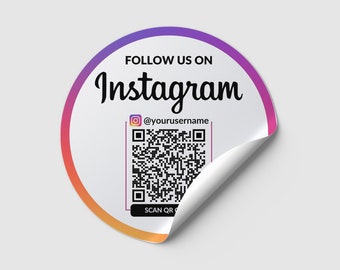 QR-code raamstickers, Instagram QR-codestickers, aangepaste stickers, bedrukte stickers, cirkelstickers, klantenstickers, Google-stickers