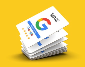 Business Cards with Google Review Rating QR Code, Custom Business Card, Printed Cards, Rounded Corners, Dual Cards , Feedback Business Card