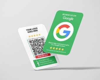 Visitekaartjes met Google Review Rating QR-code, aangepast visitekaartje, gedrukte kaarten, afgeronde hoeken, dubbele kaarten, feedback-visitekaartje