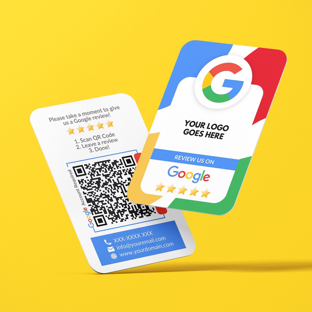 Business Card Google Review Logo QR Code Design Custom Etsy
