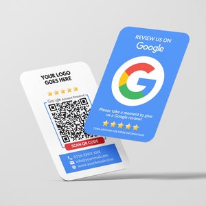 Visitenkarten mit Google Bewertung QR-Code, Benutzerdefinierte Visitenkarte, Gedruckte Karten, Abgerundete Ecken, Duale Karten, Feedback-Visitenkarte