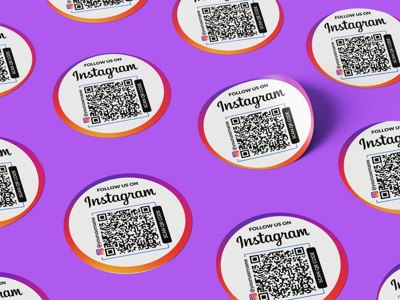 Stickers Sheet Instagram QR Code Stickers Custom Stickers Etsy