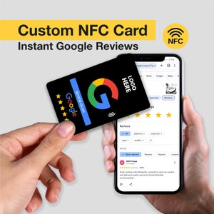 NFC card Google Review Cards, Custom Design, Tap Review Card, Increase Reviews, Personalised Business Card, Printed Cards, Business Card image 1