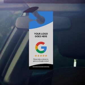 Google Review autospiegelhanger, deurhanger, beoordeel ons op Google, feedbackkaart, op maat gemaakte Google Review-beoordeling, QR-codehanger