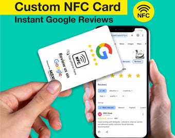 NFC Google Review Cards, Single Sided Card, PVC Feedback Cards, Business Card, Printed Cards, Calling Business Card