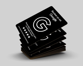 Business Cards with Google Review Rating QR Code, Custom Business Card, Printed Cards, Rounded Corners, Dual Cards , Feedback Business Card