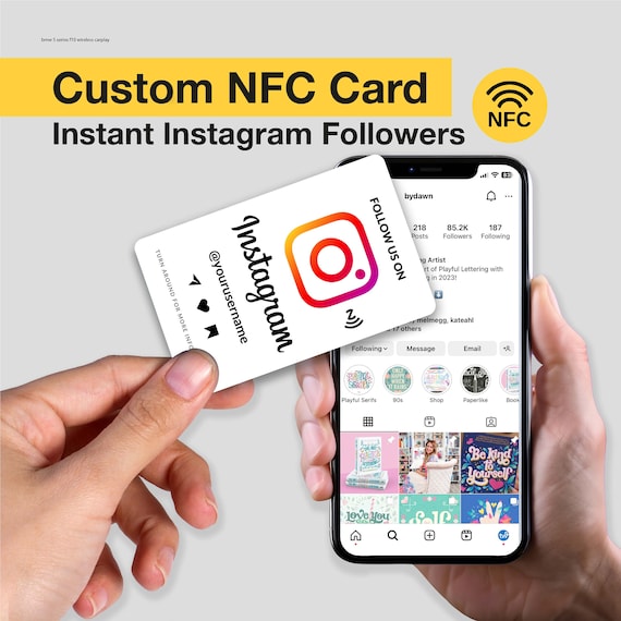 Custom NFC Instagram Cards, QR Code Instagram Business Card, PVC