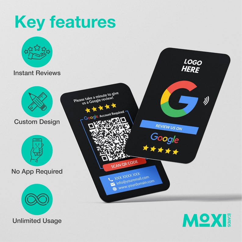 NFC Card Google Review Cards Custom Design Tap Review Card Etsy