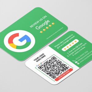 Cartão de visita Google Review, logotipo QR Code Design, cartão de visita personalizado, cartões impressos, cantos arredondados, cartões duplos, cartão de visita de feedback imagem 6