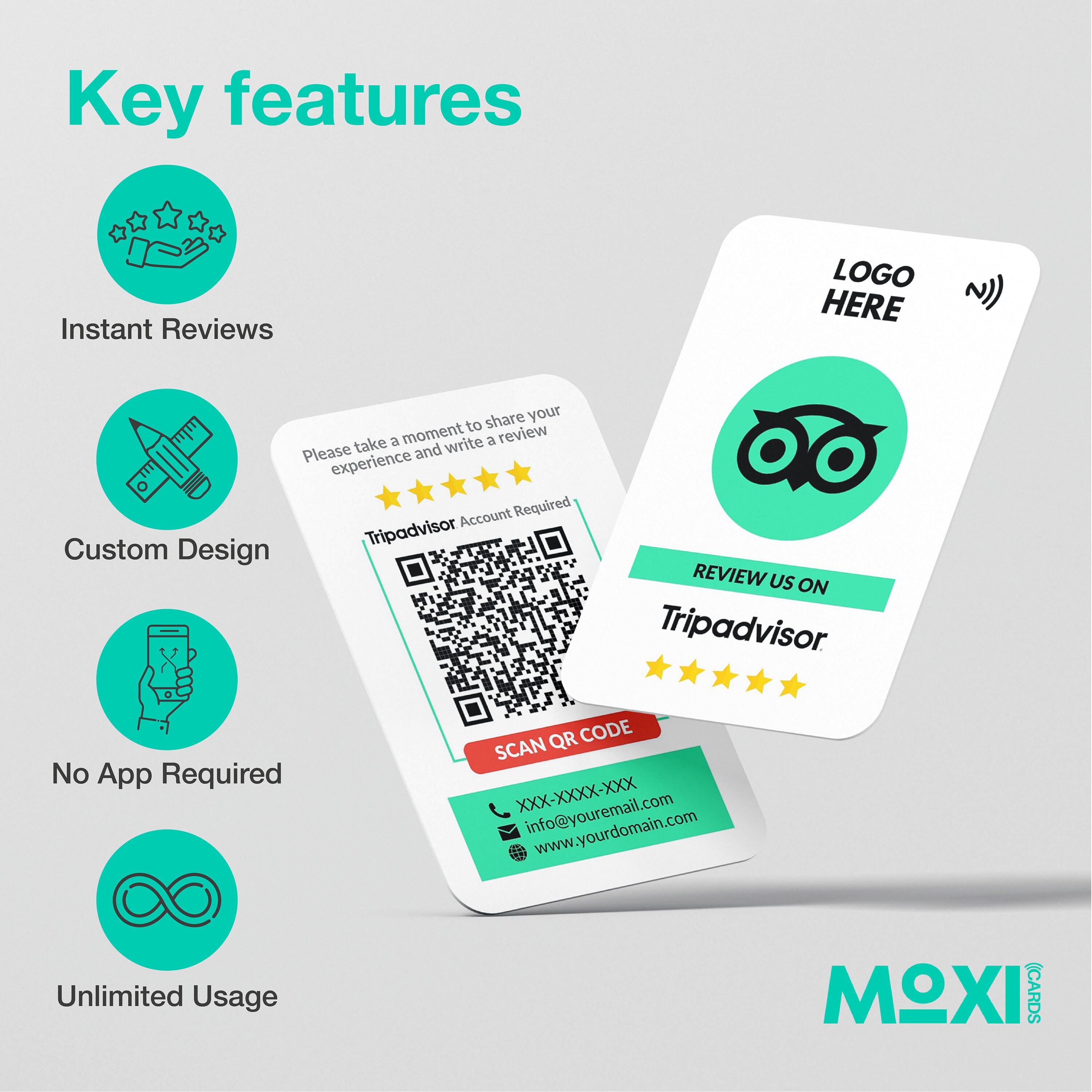 Custom NFC Card Tripadvisor Review Cards, Tap Review Card, Increase ...