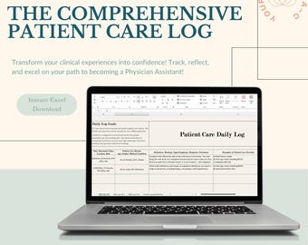 Patient Care Log: Clinical Shadowing Tracker (Excel Spreadsheet)