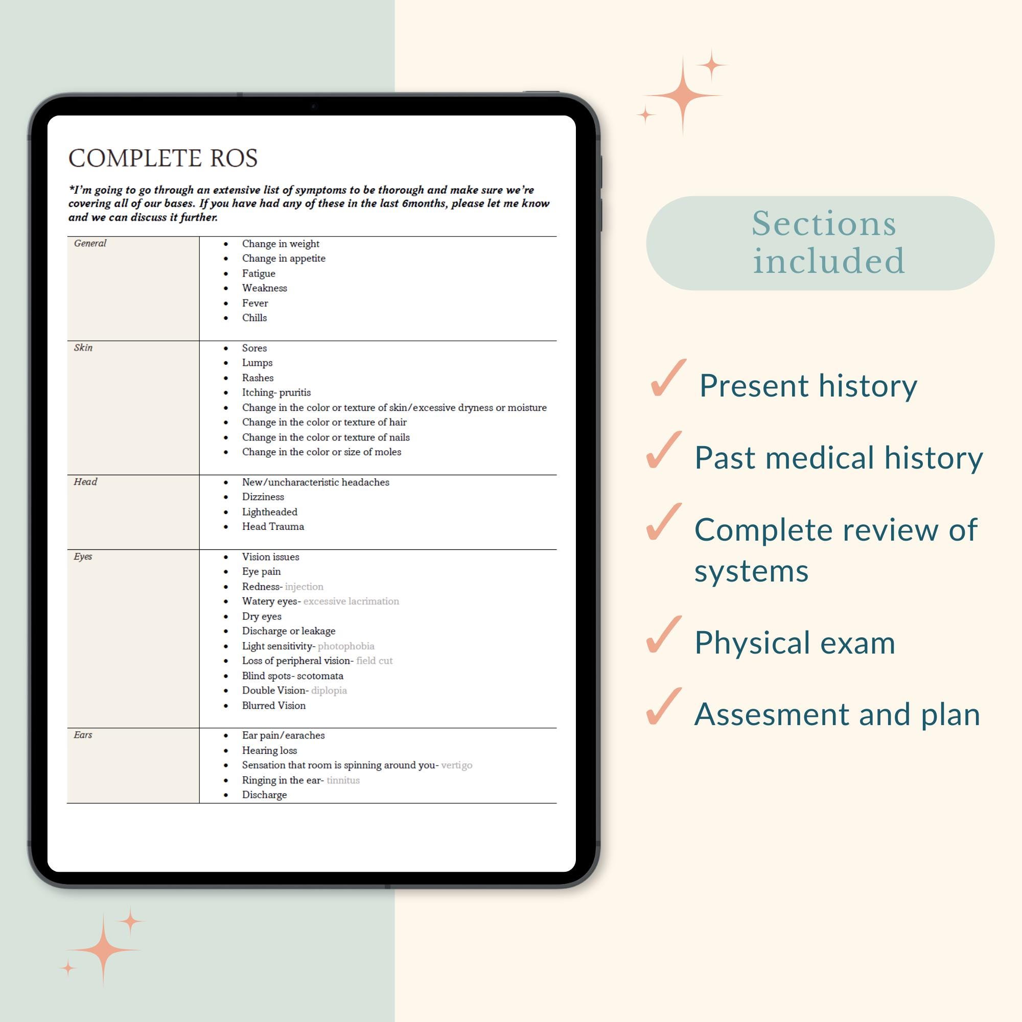 Editable Comprehensive History and Physical Template for Healthcare ...