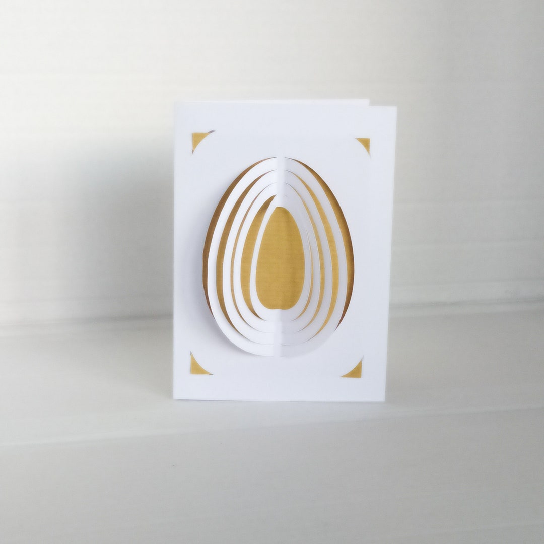 3D Folding Card With Insert Card and Envelope | Simple | Easter Egg ...