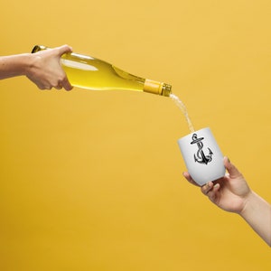 Navy Anchor Wine tumbler