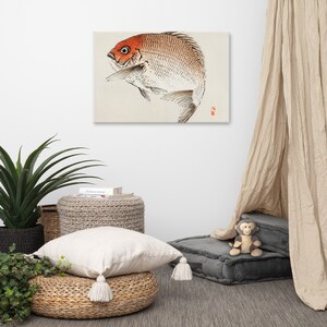 Tai (Red Seabream) fish by Kōno Bairei (1844-1895). Canvas