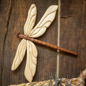 Dragonfly Wooden Wall Art is a great Wood Home Decor Gift! Intarsia wood magnet Handmade Unique Gift, Dragonfly Kitchen Fridge Magnet