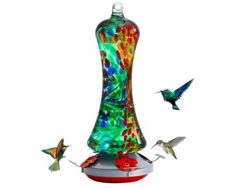 Glass Hummingbird Feeder for Outdoors | Window Hanging Hummingbirds Gifts for Women | Birds Feeders | Gift for Birds