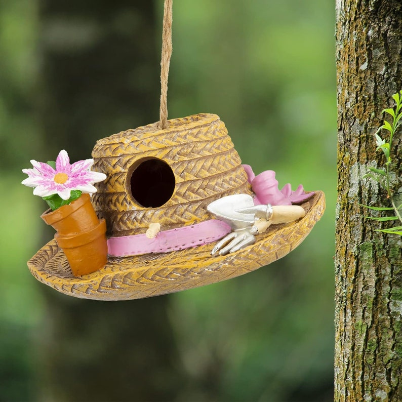 Yinns Vogelhaus Zum Aufhängen – Gießkannen-Design, Aus Harz, Für Kleine Vögel