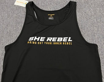 She Rebel Brand Label Racerback Moisture Wicking Quick Dry Peach Skin Soft Tank Top