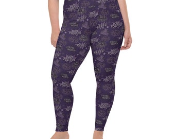 Leggings Empower Girl Power TAGLIA PLUS con design originale unico nel suo genere, tessuto morbido come il burro, cintura rialzata, elasticità in 4 direzioni