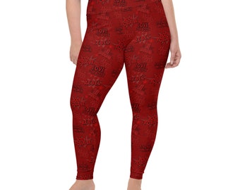 Body Positivity Plus Size Sport e tempo libero Leggings traspiranti a vita alta con stampa grafica originale