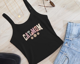 Cat Mom Women’s Micro-Rib Tank Top