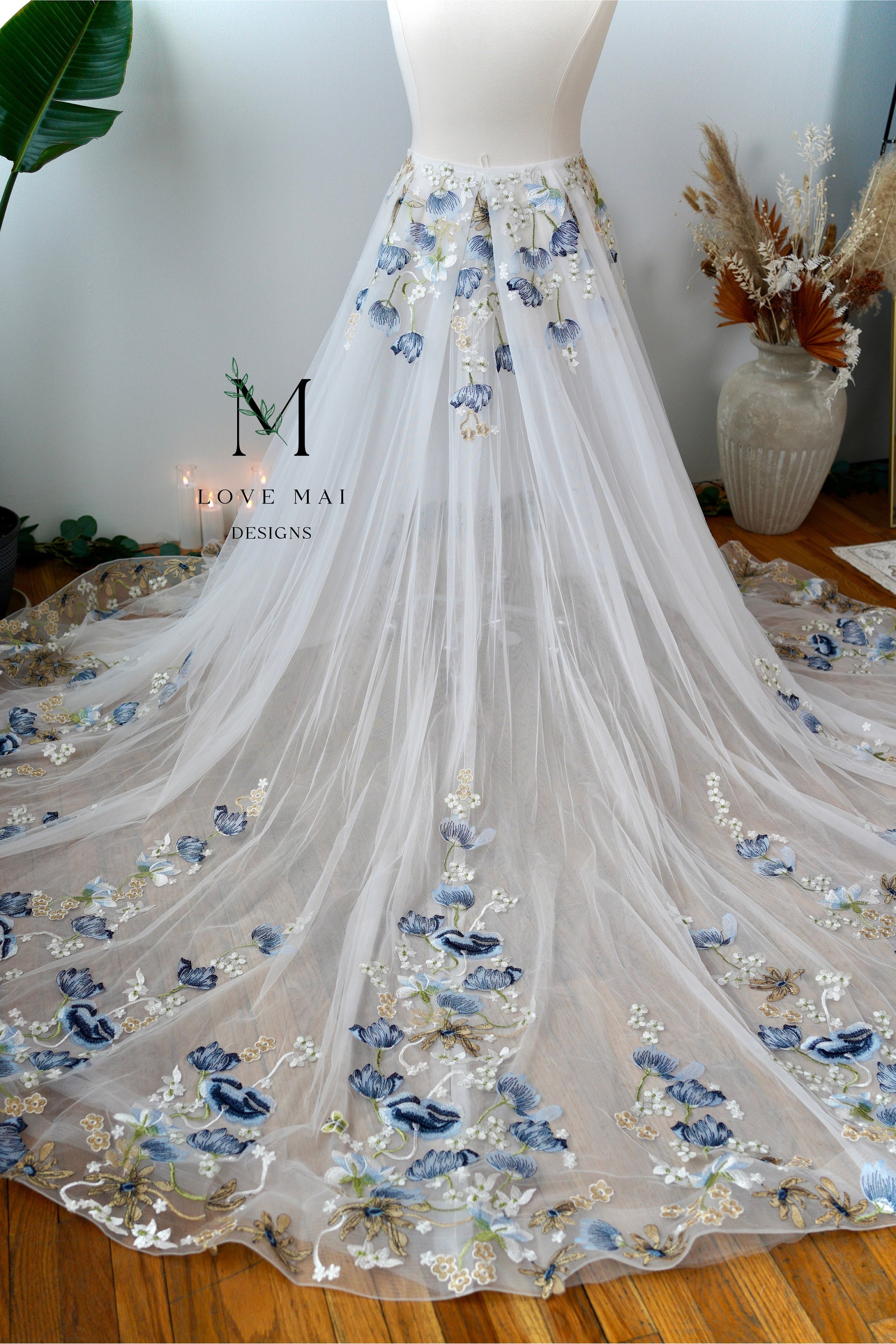 France Wildflower Detachable Skirt -bridal Wedding Overskirt France Wildflower Detachable Skirt -bridal Wedding Overskirt