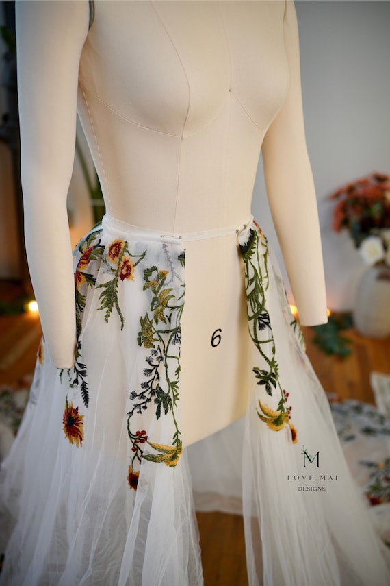 Wild Flower Detachable Skirt -bridal Wedding Overskirt