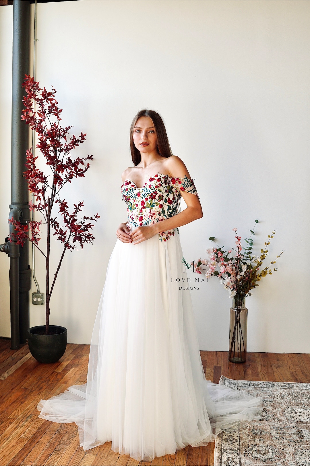 Maeve Jewel Tone Flower Dres, Embroidered Flower Dres, Floral Wedding Dres, Unique Wedding Dress Love Mai Designs - Etsy Maeve Jewel Tone Flower Dres, Embroidered Flower Dres, Floral Wedding Dres, Unique Wedding Dress Love Mai Designs - Etsy