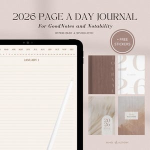 2026 Digital Daily Journal, GoodNotes Journal, 2026 Diary Journal, 365 Daily Pages Journal, iPad Journal, Notability Journal, Digital Diary