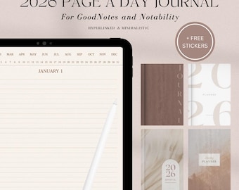 2026 Digital Daily Journal, GoodNotes Journal, 2026 Diary Journal, 365 Daily Pages Journal, iPad Journal, Notability Journal, Digital Diary
