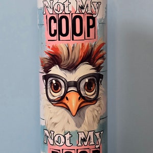 Sassy Rooster Stainless Steel Tumbler: Sunflower Chicken Wire Design