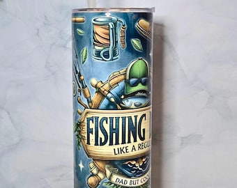 Fishing Dad 20 oz Insulated Tumbler: Fisherman Gift