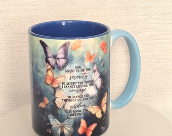 Serenity Prayer Butterfly Mug