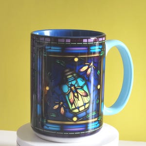 Firefly/Lightning Bug Mug - Stained Glass Design
