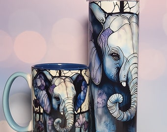 Elephant Mug - Stained Glass Design