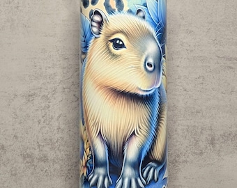 Capybara & Sunflowers Stainless Steel Tumbler: "Don't Worry, Be Cappy"