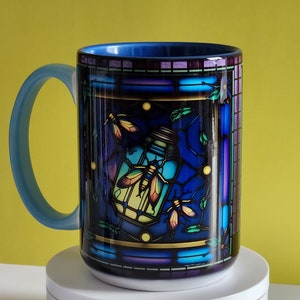 Firefly/Lightning Bug Mug - Stained Glass Design