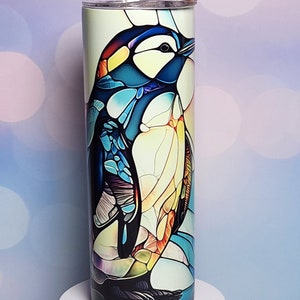 Penguin Stained Glass Design Tumbler