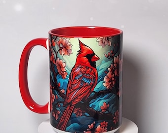 Cardinal - Stained Glass Design Mug