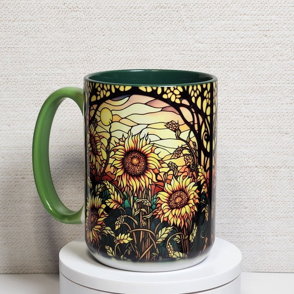 Stained Glass Sunflowers Mug