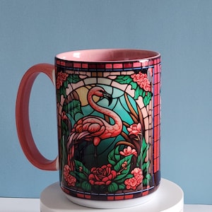 Stained Glass Flamingo Mug