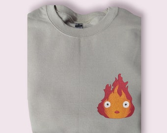 Besticktes Sweatshirt/T-Shirt mit Rundhalsausschnitt