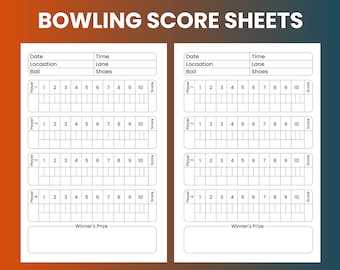 Bowling Score Sheets Etsy