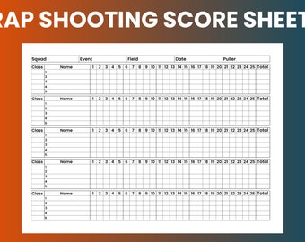 Trap Shooting Score Sheets KDP Interior - Etsy Australia